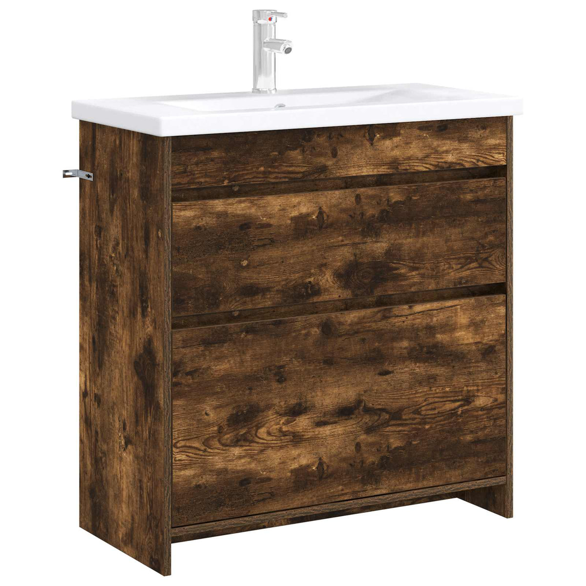 Vidaxl badkamer onder wasbak kast gerookt eiken 78,5 x 37,5 x 81 cm
