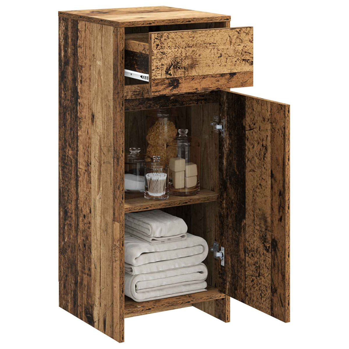 Vidaxl badkamerkast oud hout 35 x 36,5 x 85 cm bewerkt hout