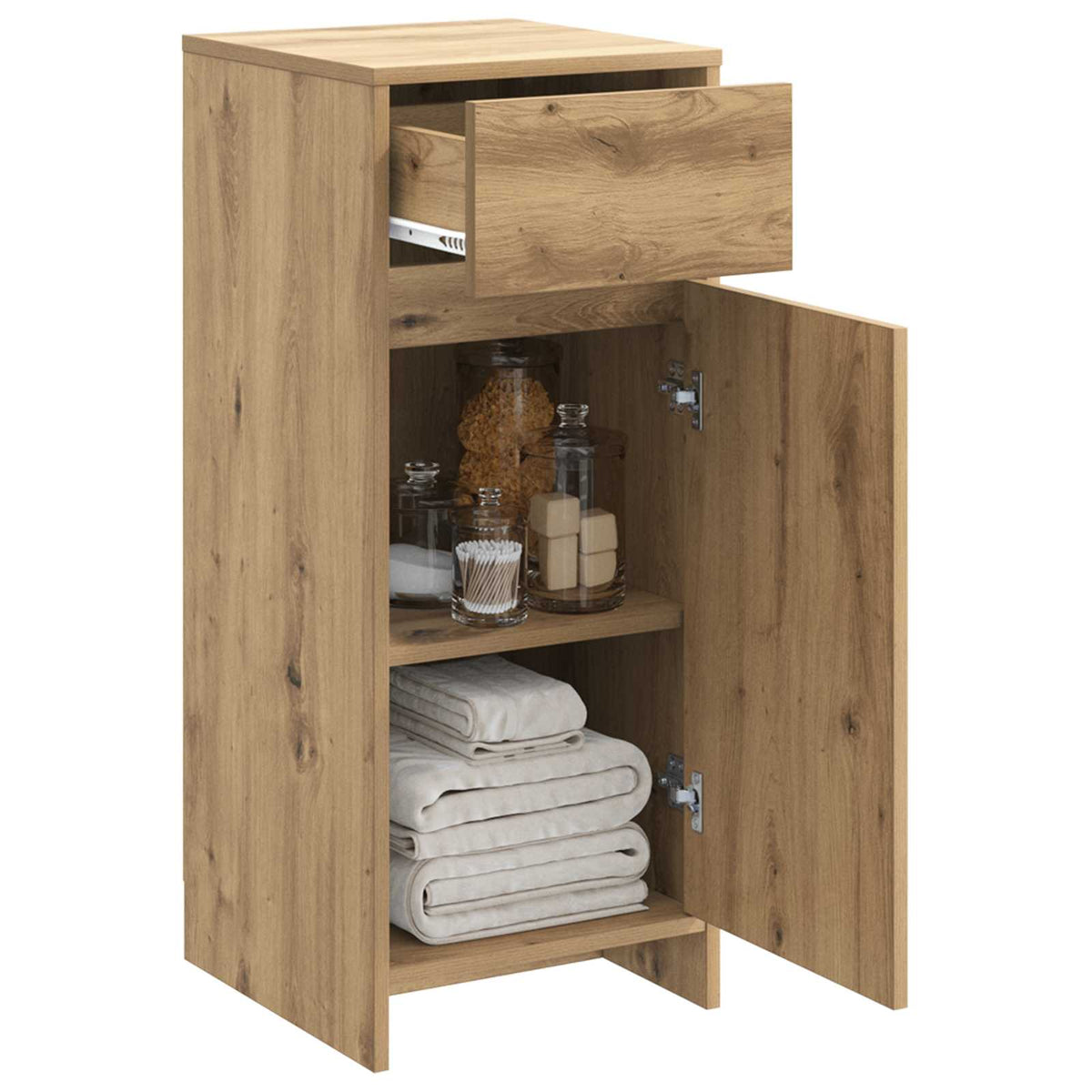 Vidaxl badkamerkast artisanaal eiken 35 x 36,5 x 85 cm bewerkt hout