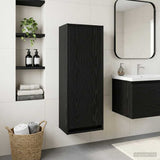 Vidaxl wandgemonteerde wastafelmeubel zwart eiken 35 x 20 x 81 cm