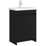 Vidaxl badkamer onder wasbak kast zwart eiken 56 x 37,5 x 81 cm