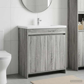 Vidaxl badkamer onder wasbak kast grijs sonoma 78,5 x 37,5 x 81 cm