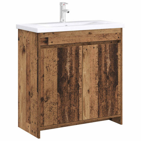 Vidaxl badkamer onder wasbak kast oud hout 78,5 x 37,5 x 81 cm