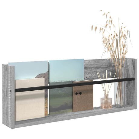 Vidaxl tijdschrift rek grijs sonoma 80 x 12 x 30 cm bewerkt hout