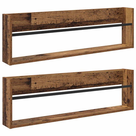 Vidaxl tijdschrift rek 2 st oudhout 100 x 12 x 30 cm bewerkt hout