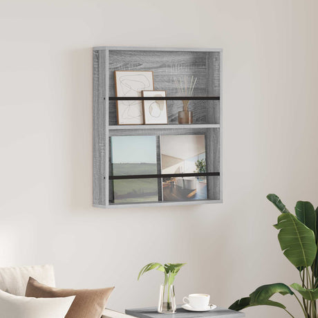 Vidaxl tijdschrift rek grijs sonoma 60 x 12 x 70 cm bewerkt hout