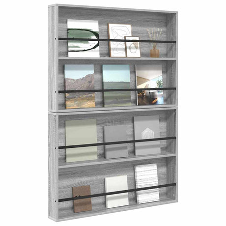 Vidaxl tijdschrift rek 2 st grijs sonoma 100 x 12 x 70 cm bewerkt hout