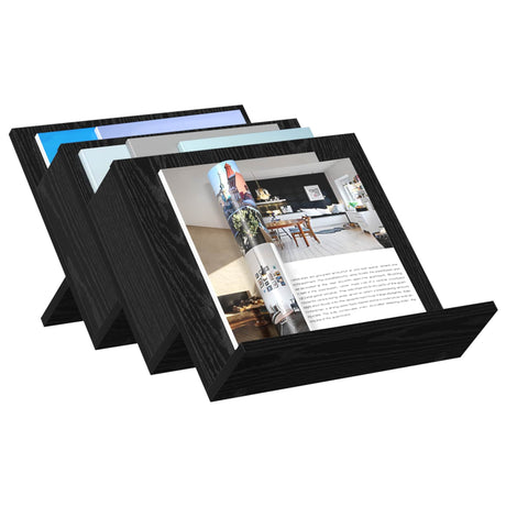 Vidaxl tijdschrift rek zwart eiken 53 x 40 x 28,5 cm bewerkt hout