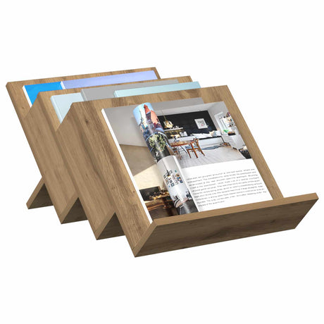 Vidaxl tijdschrift rek artisan eiken 53 x 40 x 28,5 cm bewerkt hout
