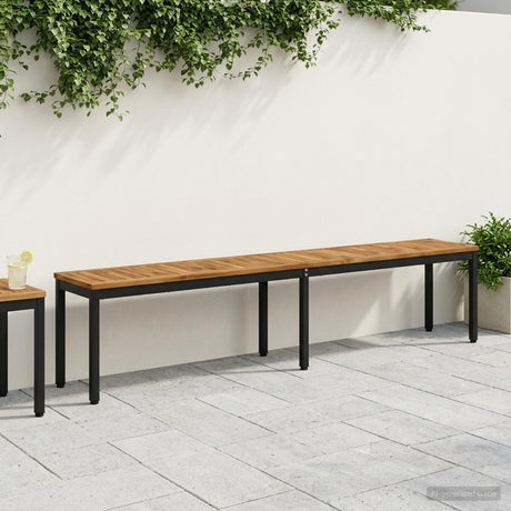 Vidaxl tuinbank 201 x 35 x 45 cm massief acaciahout naturel en zwart
