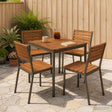 Vidaxl tuindiner tafel natuurlijk en koffie 70 x 68,5 x 75 cm