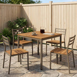 Vidaxl tuindiner tafel natuurlijk en koffie 80 x 80,5 x 75 cm