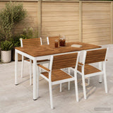 Vidaxl tuindiner tafel natuurlijk en wit 141 x 80,5 x 75 cm