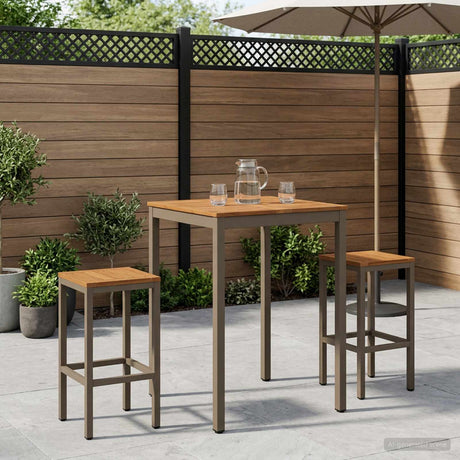 Vidaxl tuinbar tafel natuurlijk en koffie 70 x 68,5 x 105 cm