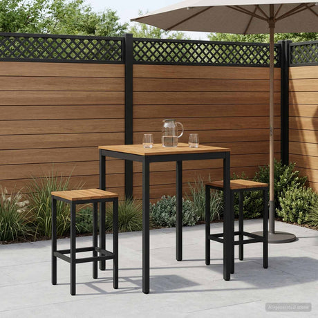 Vidaxl tuinbar tafel naarden naturel en zwart 80 x 80,5 x 105 cm
