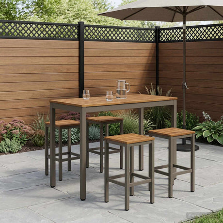 Vidaxl tuinbar tafel naarden natuurlijk en koffie 108,5 x 55 x 105 cm
