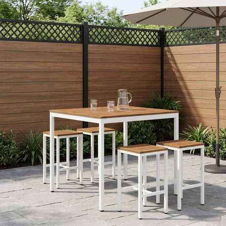 Vidaxl tuinbar tafel naarden natuurlijk en wit 110 x 108,5 x 105 cm