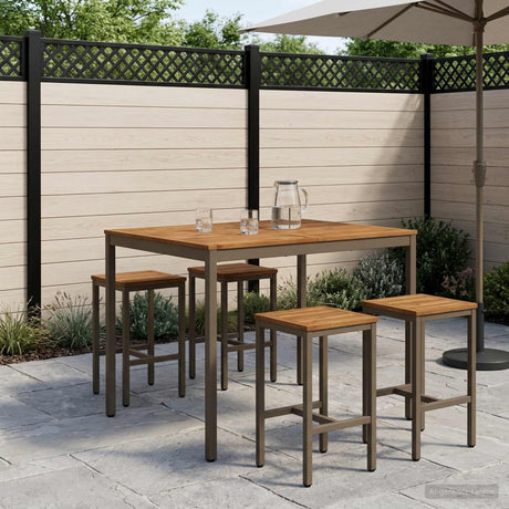 Vidaxl tuinbar tafel natuurlijk en koffie 110 x 108,5 x 105 cm
