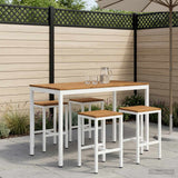Vidaxl tuinbar tafel naarden natuurlijk en wit 141 x 80,5 x 105 cm