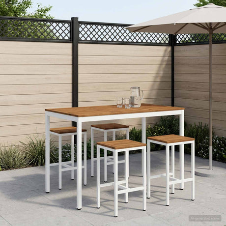 Vidaxl tuinbar tafel naarden natuurlijk en wit 147 x 88,5 x 105 cm
