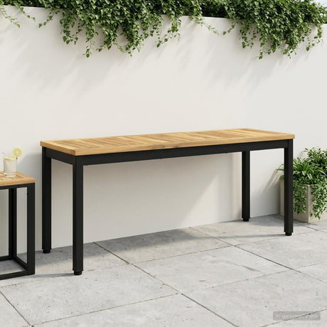 Vidaxl tuinbank 108,5 x 35 x 45 cm massief acaciahout wit en zwart