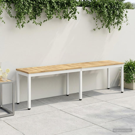 Vidaxl tuinbank 161 x 35 x 45 cm massief acaciahout wit rechthoekig