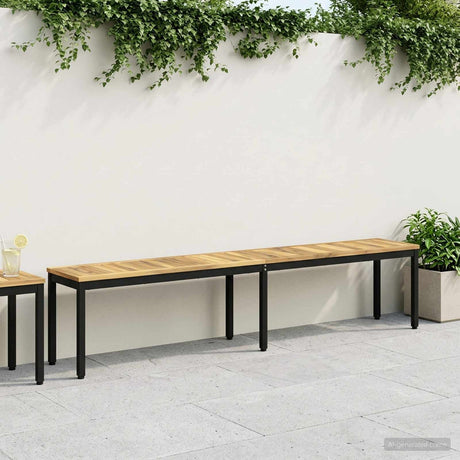 Vidaxl tuinbank 201 x 35 x 45 cm massief acaciahout wit en zwart