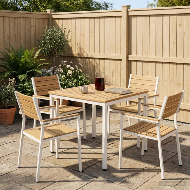 Vidaxl tuindiner tafel wit 70 x 68,5 x 75 cm massief acaciahout