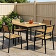 Vidaxl tuindiner tafel wit en zwart 80 x 80,5 x 75 cm