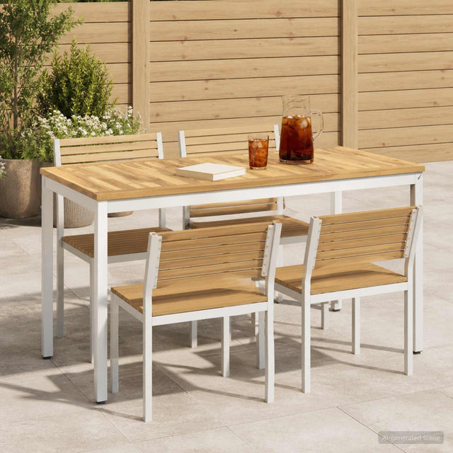 Vidaxl tuindiner tafel wit 108,5 x 55 x 75 cm massief acaciahout