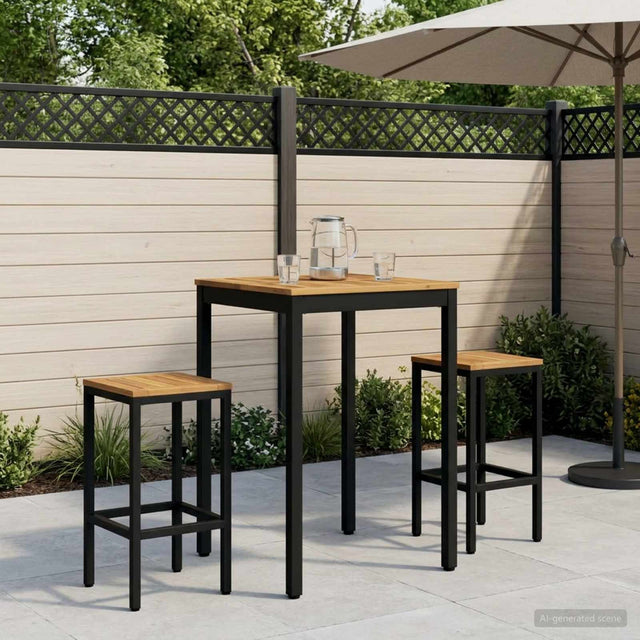 Vidaxl tuinbar tafel naarden wit en zwart 60 x 60,5 x 105 cm