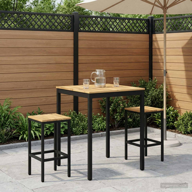Vidaxl tuinbar tafel naarden wit en zwart 80 x 80,5 x 105 cm