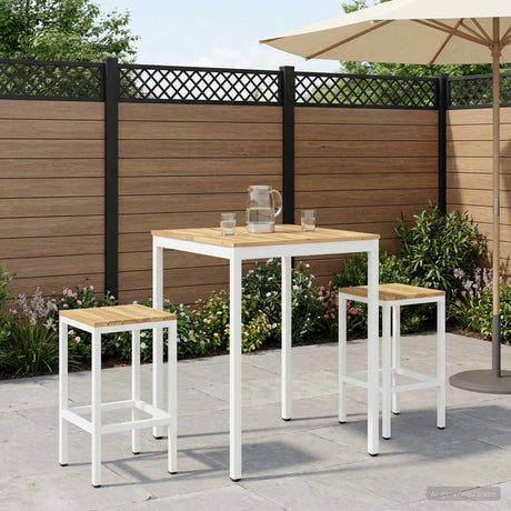 Vidaxl tuinbar tafel naarden wit 80 x 80,5 x 105 cm massief acaciahout