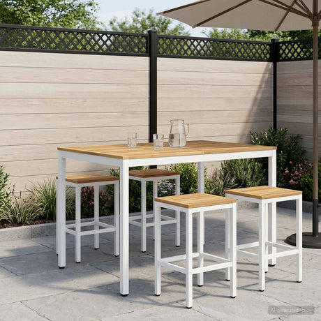 Vidaxl tuinbar tafel wit 110 x 108,5 x 105 cm massief acaciahout