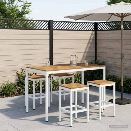Vidaxl tuinbar tafel wit 141 x 80,5 x 105 cm massief acaciahout