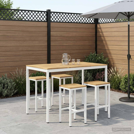 Vidaxl tuinbar tafel wit 147 x 88,5 x 105 cm massief acaciahout