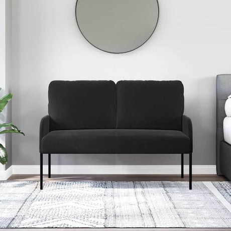 Vidaxl banken met kussen 110cm zwart multiplex