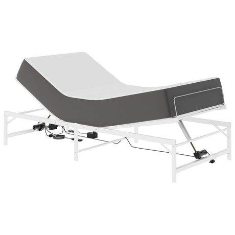 Vidaxl elektrisch verstelbaar bedframe wit 90 x 200 cm staal