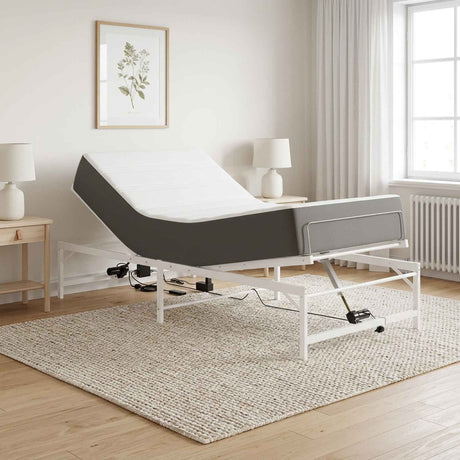 Vidaxl elektrisch verstelbaar bedframe wit 107 x 200 cm staal