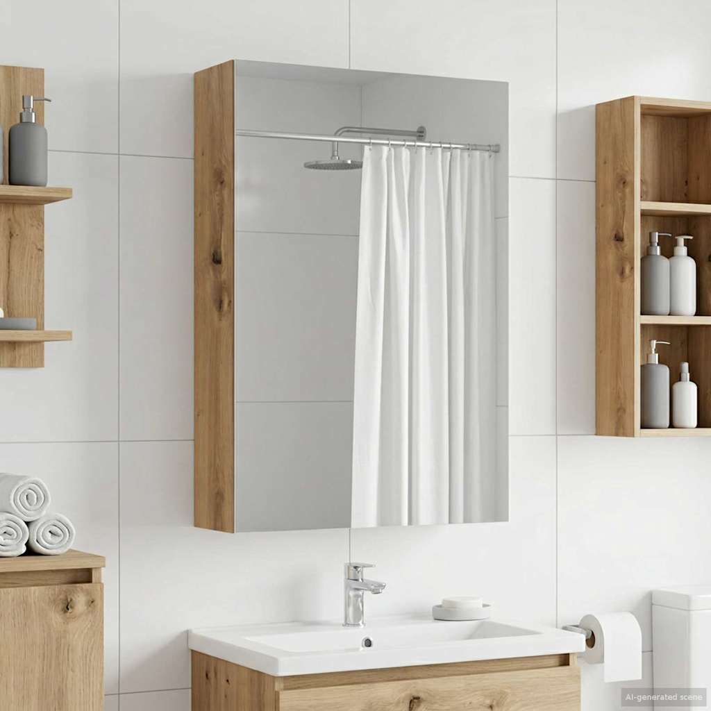 Vidaxl badkamer spiegelkast artisanaal eiken 40 x 10,5 x 60,5 cm
