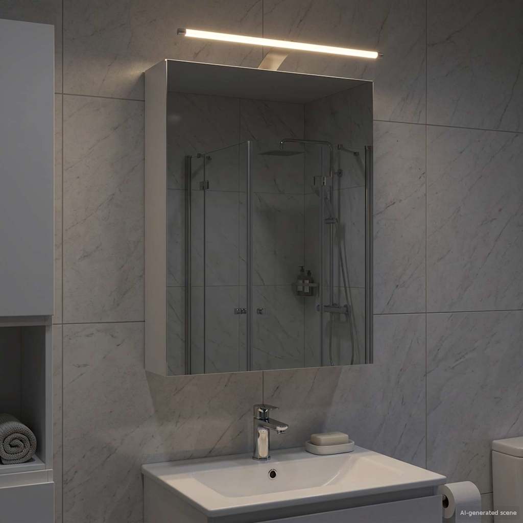 Vidaxl badkamer spiegelkast wit 50 x 14,5 x 70 cm bewerkt hout