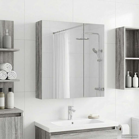 Vidaxl badkamer spiegelkast grijs sonoma 60 x 14,5 x 70 cm