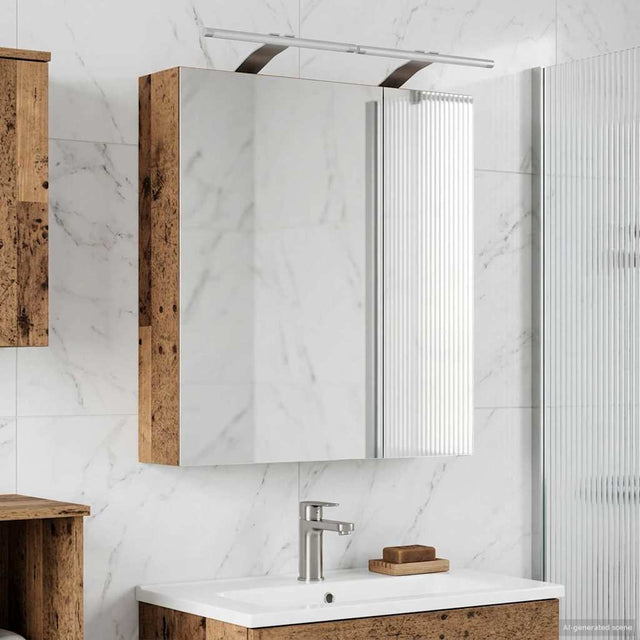 Vidaxl badkamer spiegelkast oudhout 60 x 14,5 x 70 cm bewerkt hout