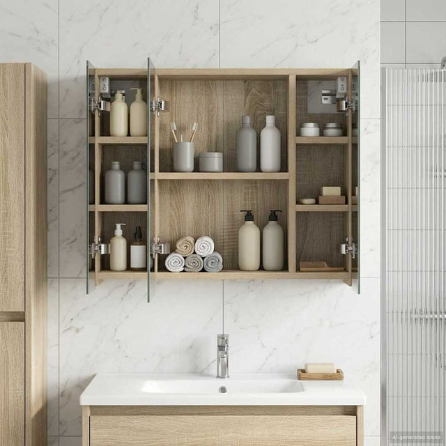 Vidaxl badkamer spiegelkast sonoma eiken 60 x 14,5 x 50 cm