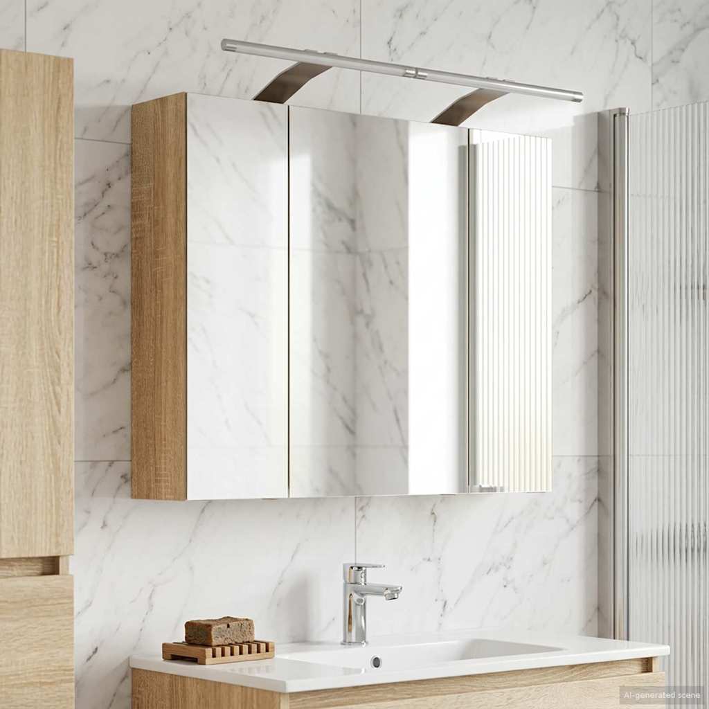 Vidaxl badkamer spiegelkast sonoma eiken 60 x 14,5 x 50 cm