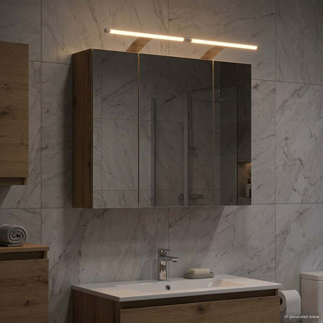 Vidaxl badkamer spiegelkast artisanaal eiken 60 x 14,5 x 50 cm