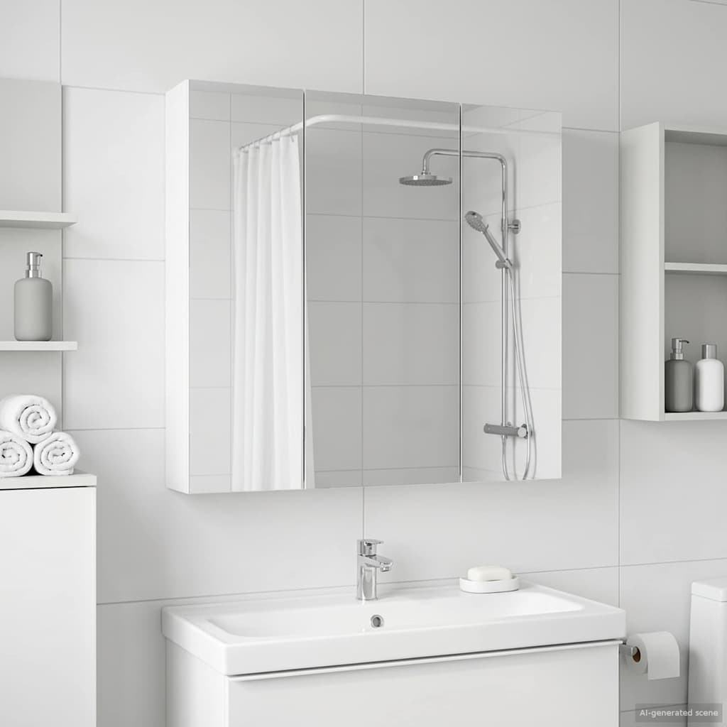 Vidaxl badkamer spiegelkast wit 70 x 14,5 x 70 cm bewerkt hout