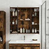 Vidaxl badkamer spiegelkast gerookt eiken 70 x 14,5 x 70 cm
