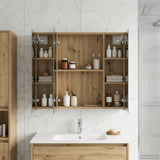 Vidaxl badkamer spiegelkast artisanaal eiken 80 x 14,5 x 70 cm