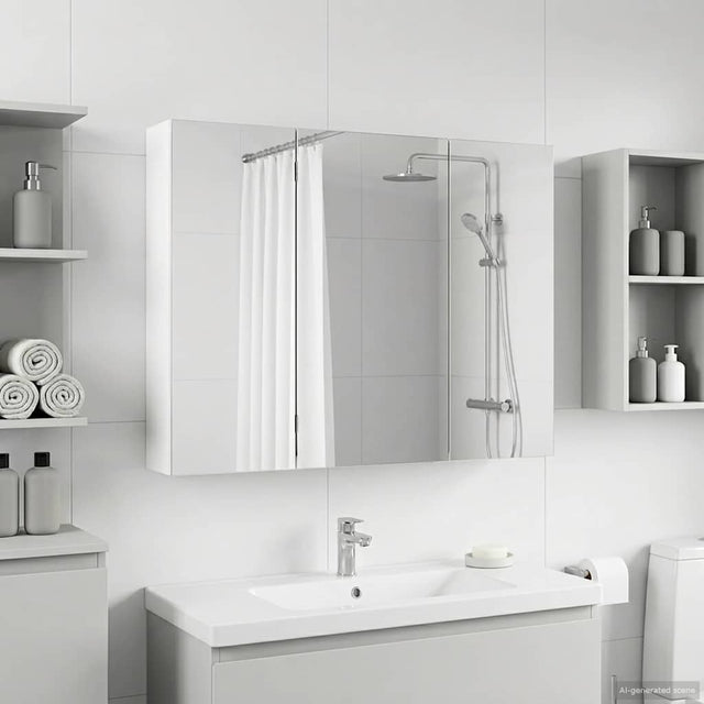 Vidaxl badkamer spiegelkast wit 100 x 14,5 x 70 cm bewerkt hout